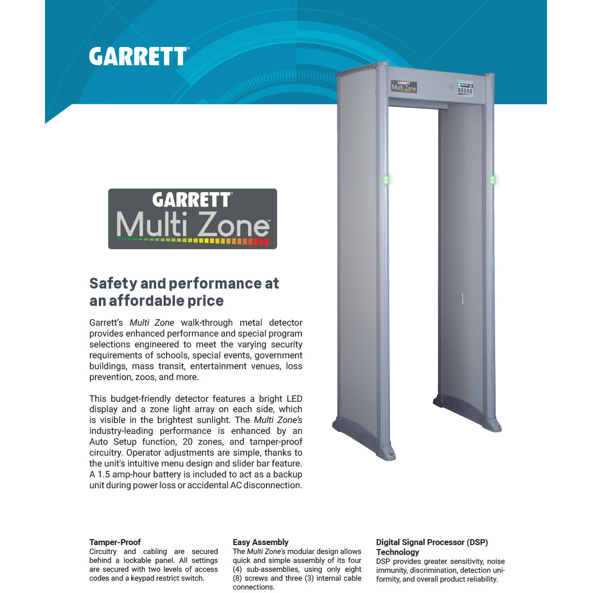 Multi-Zone Walk-Through Metal Detector