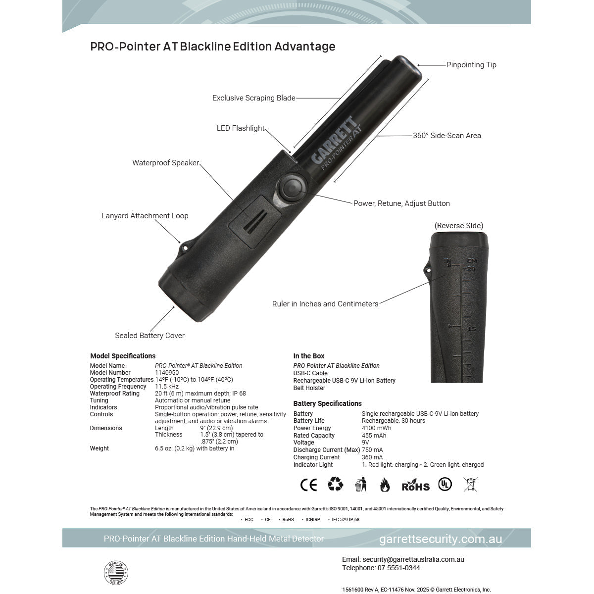 Garrett PRO-Pointer AT Blackline Edition
