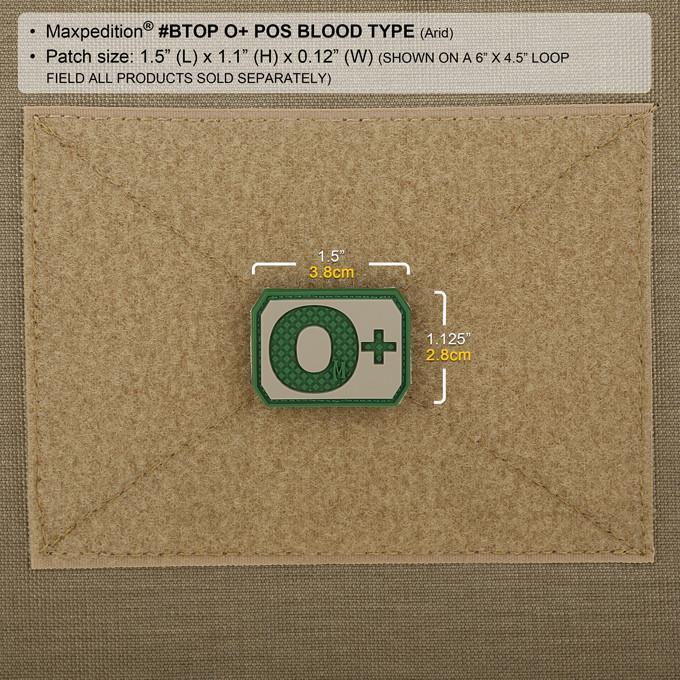 Maxpedition O+ Blood Type Morale Patch (Arid)