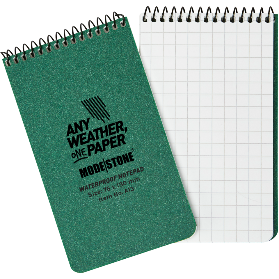 Modestone A13 Top Spiral Notepad 76x130mm- 50 sheets - GREEN