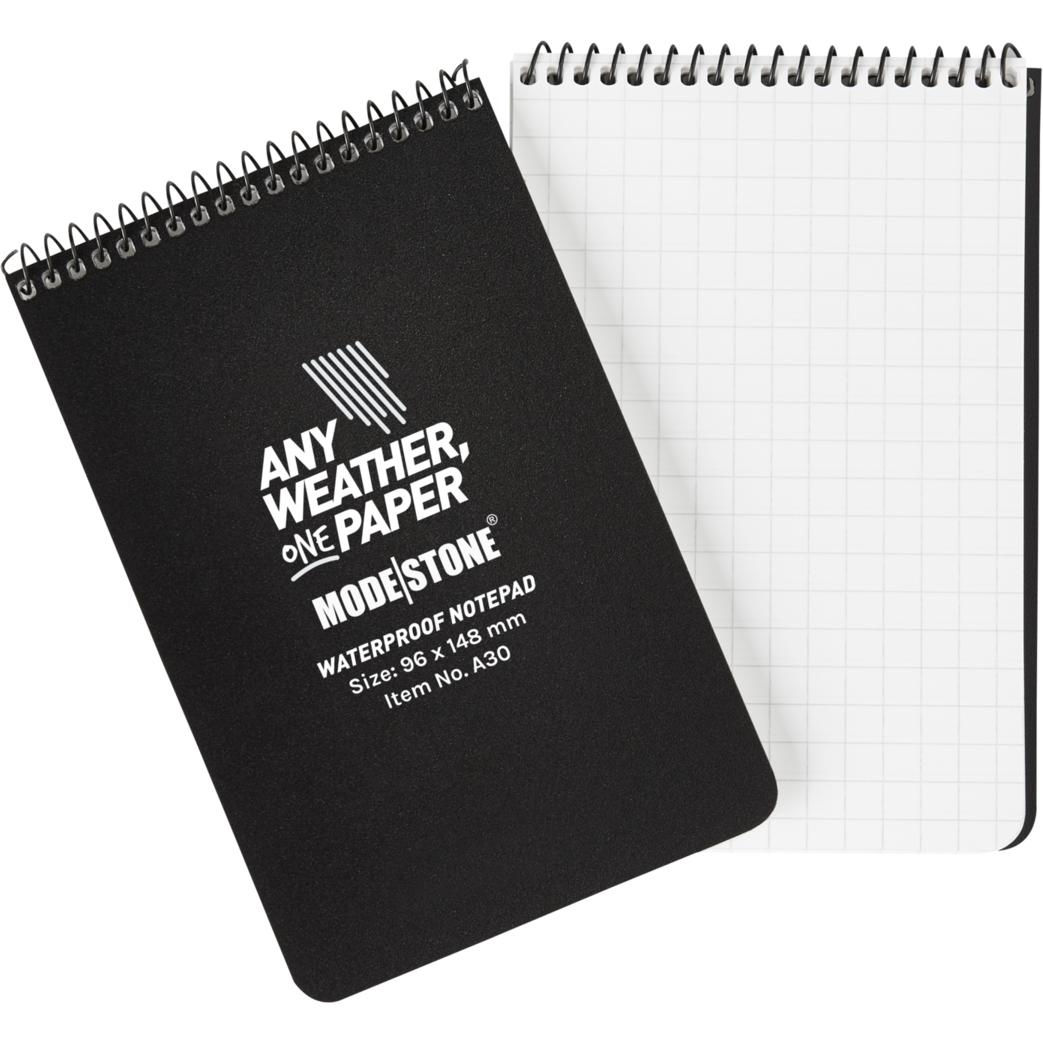 Modestone A30 Top Spiral Notepad 96x148mm- 50 sheets - BLACK