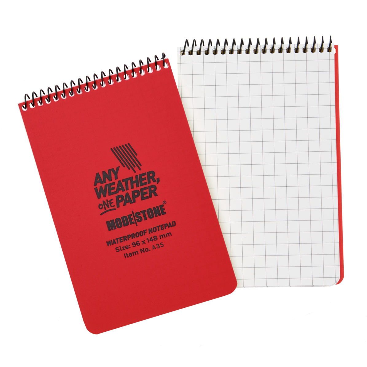 Modestone A35 Top Spiral Notepad 96x148mm- 50 sheets - RED